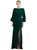 Bishop Sleeve Open-Back Trumpet Gown with Scarf Tie - 3086 - Evergreen