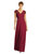 Cap Sleeve Illusion-Back Lace And Chiffon Dress - 3033 - Burgundy