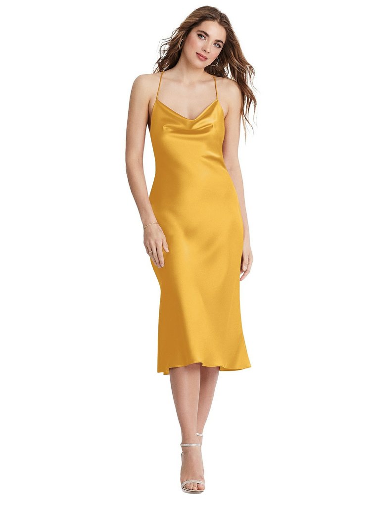 Cowl-Neck Convertible Midi Slip Dress - Piper - LB001 - NYC Yellow