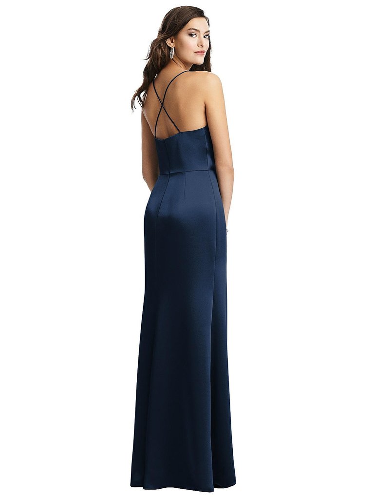 Cowl-Neck Criss Cross Back Slip Dress - 3056