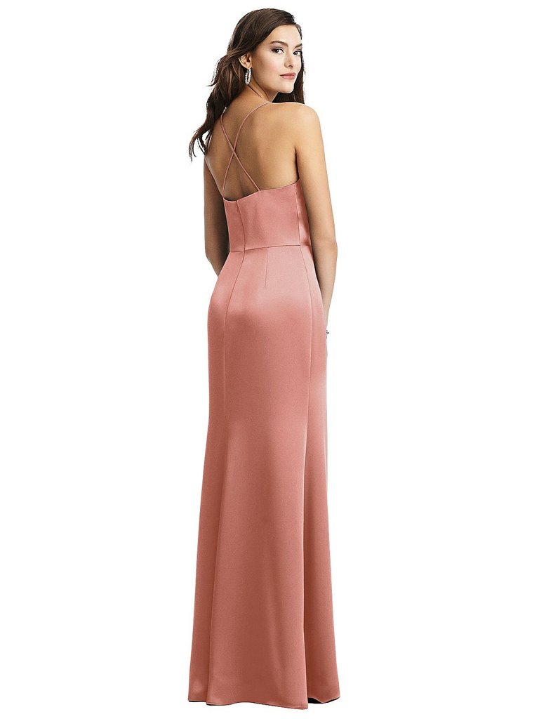 Cowl-Neck Criss Cross Back Slip Dress - 3056