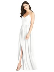 Criss Cross Strap Backless Maxi Dress - 3019 - White