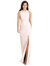 Diamond Cutout Back Trumpet Gown With Front Slit - Blush