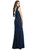 Draped Backless Crepe Dress With Pockets - 3061