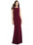 Draped Backless Crepe Dress With Pockets - 3061 - Cabernet