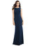 Draped Backless Crepe Dress With Pockets - 3061 - Midnight Navy