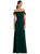 Draped Pleat Off-The-Shoulder Maxi Dress - 3079 - Evergreen