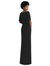 Faux Wrap Split Sleeve Maxi Dress With Cascade Skirt - 3107