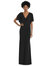 Faux Wrap Split Sleeve Maxi Dress With Cascade Skirt - 3107 - Black