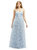 Floral Ruched Wrap Bodice Tulle Dress With Long Full Skirt - 3128FP - Mist Garden