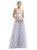 Floral Strapless Twist Cup Corset Tulle Dress With Long Full Skirt - 3129FP - Lilac Haze Garden