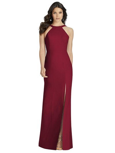 Dessy Collection High-Neck Backless Crepe Trumpet Gown - 3039  product