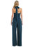 High-Neck Open-Back Jumpsuit with Scarf Tie - 6835