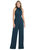 High-Neck Open-Back Jumpsuit with Scarf Tie - 6835 - Atlantic Blue