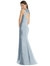 Jewel Neck Bowed Open-Back Trumpet Dress with Front Slit - D824