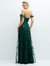 Off-the-Shoulder A-line 3D Floral Embroidered Dress - 3135