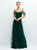 Off-the-Shoulder A-line 3D Floral Embroidered Dress - 3135 - Evergreen