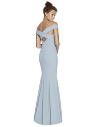 Off-the-Shoulder Criss Cross Back Trumpet Gown - 3012 