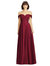 Off-The-Shoulder Draped Chiffon Maxi Dress - 2970 - Burgundy
