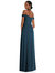 Off-the-Shoulder Flounce Sleeve Empire Waist Gown With Front Slit - 3108