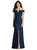 Off-The-Shoulder Notch Trumpet Gown with Front Slit - 3038 - Midnight Navy