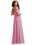 Off-The-Shoulder Pleated Cap Sleeve A-line Maxi Dress - 3124