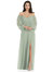 Off-The-Shoulder Puff Sleeve Maxi Dress with Front Slit - 3104  - Willow Green