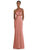 One-Shoulder Draped Twist Empire Waist Trumpet Gown - 3111 - Desert Rose