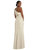 One-Shoulder Draped Twist Empire Waist Trumpet Gown - 3111