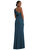 One-Shoulder Draped Twist Empire Waist Trumpet Gown - 3111