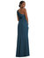 One-Shoulder Draped Twist Empire Waist Trumpet Gown - 3111