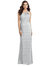 One-Shoulder Twist Metallic Trumpet Gown - 3064 - Silver