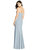 Seamed Bodice Crepe Trumpet Gown With Front Slit
