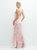 Sheer Halter Neck 3D Floral Embroidered Dress With High-Low Hem - 3137