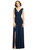 Sleeveless Draped Chiffon Maxi Dress With Front Slit - 2894 - Midnight Navy