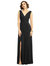 Sleeveless Draped Chiffon Maxi Dress With Front Slit - 2894 - Black