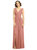 Sleeveless Draped Chiffon Maxi Dress With Front Slit - Desert Rose