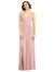 Sleeveless Draped Chiffon Maxi Dress With Front Slit - Rose - Pantone Rose Quartz