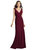 Sleeveless Seamed Bodice Trumpet Gown - 3060 - Cabernet