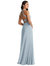 Stand Collar Halter Maxi Dress With Criss Cross Open-Back - 3082