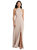 Stand Collar Halter Maxi Dress With Criss Cross Open-Back - Cameo