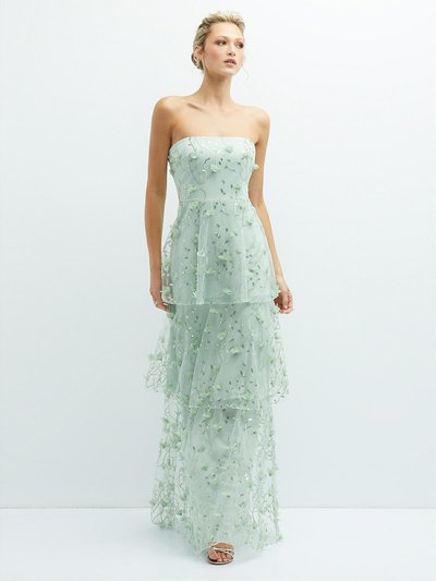 Dessy Collection Strapless 3D Floral Embroidered Dress with Tiered Maxi Skirt - 3138 product