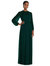 Strapless Chiffon Maxi Dress with Puff Sleeve Blouson Overlay  - 3098 - Evergreen