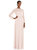 Strapless Chiffon Maxi Dress With Puff Sleeve Blouson Overlay - Blush