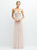 Strapless Floral Embroidered Corset Maxi Dress With Chiffon Skirt - 3136 - Blush