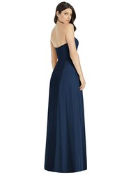 Strapless Notch Chiffon Maxi Dress - 3041