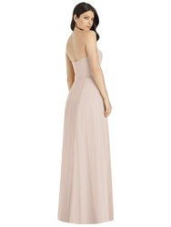 Strapless Notch Chiffon Maxi Dress - 3041