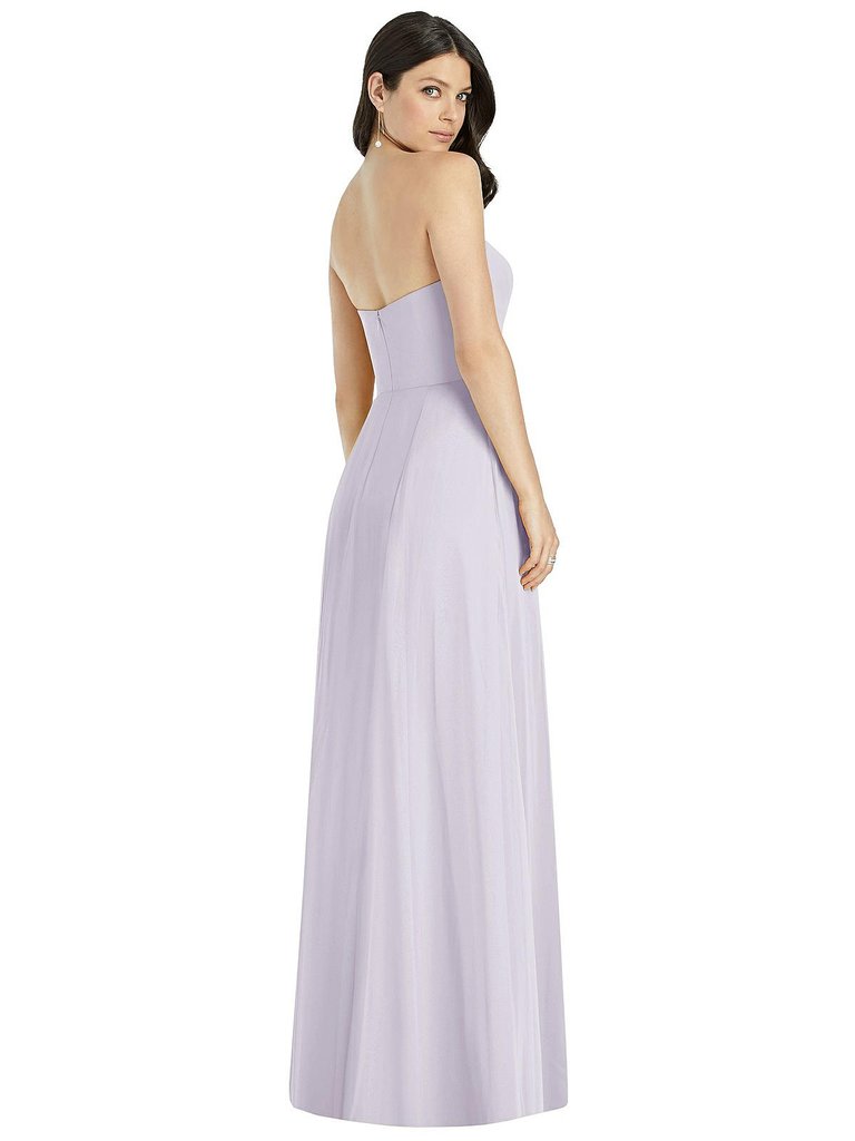 Strapless Notch Chiffon Maxi Dress - 3041