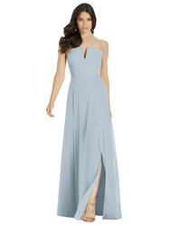 Strapless Notch Chiffon Maxi Dress - 3041 - Mist