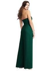 Strapless Notch Crepe Jumpsuit With Pockets - 3066 